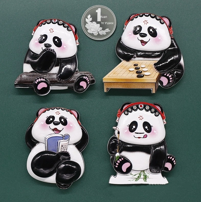 Creative Chinese Style Panda Refridgerator Magnets Magnetic Suction