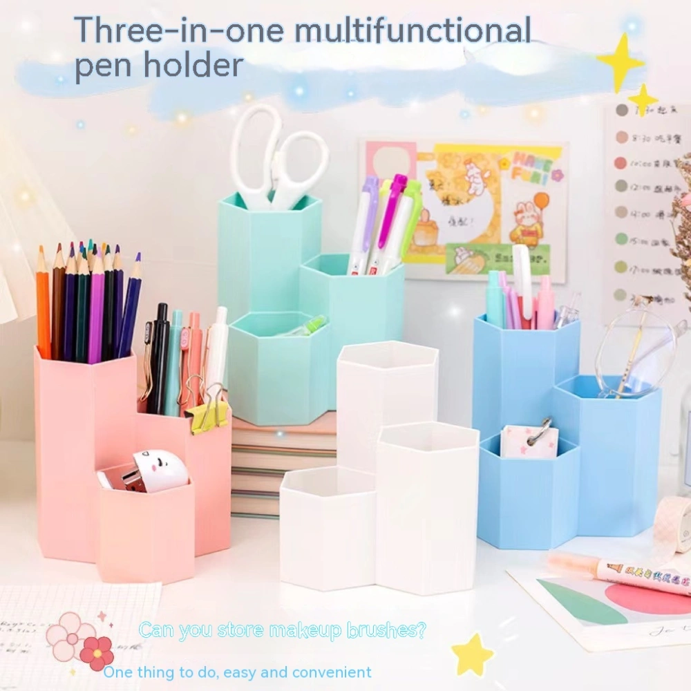 Hexagonal Pen Holder Creative Fashion Cute Storage Box