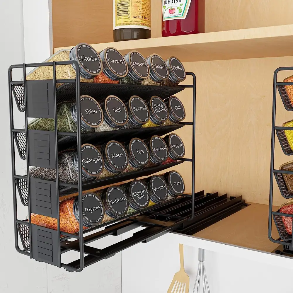 Kitchen Multi-layer Household Metal Pull-out Cabinet Storage Storage Rack Slide Seasoning Rack