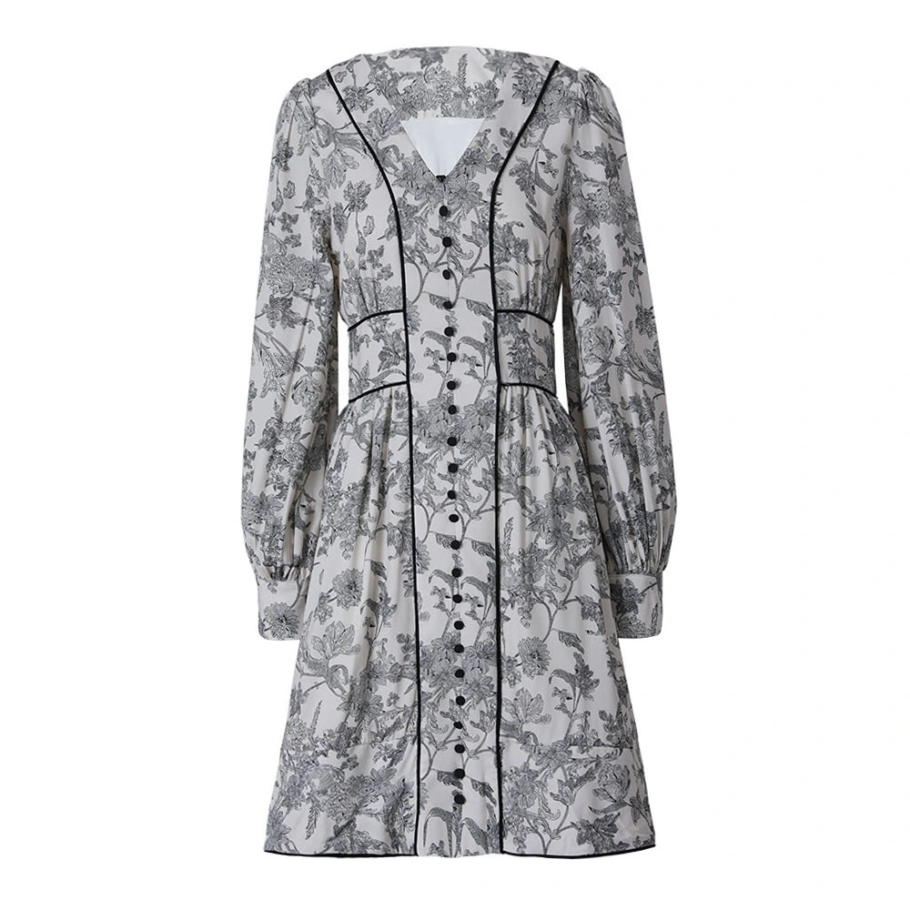 Chinese Retro Ink Printed Dress