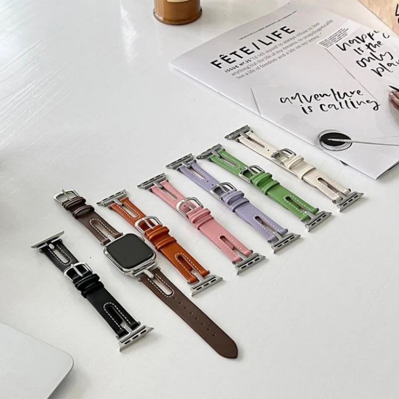 Fashion Hollowed-out Breathable Leather Strap