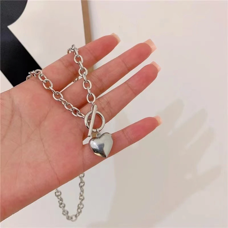 Women's Heart Pendant O-shaped Necklace Bracelet Set