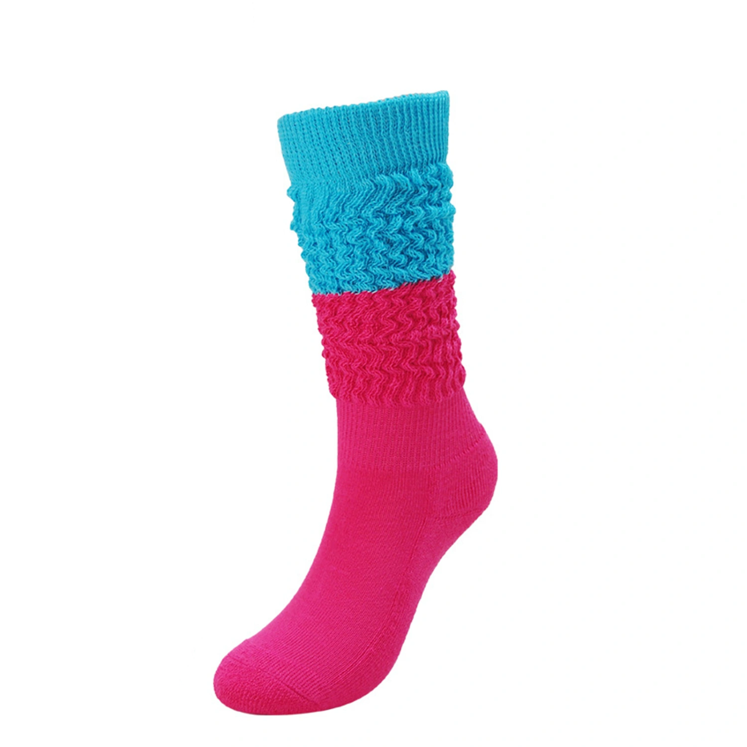 Slouch Socks, Elastic Soft Contrast Color Long Casual Athletic Socks