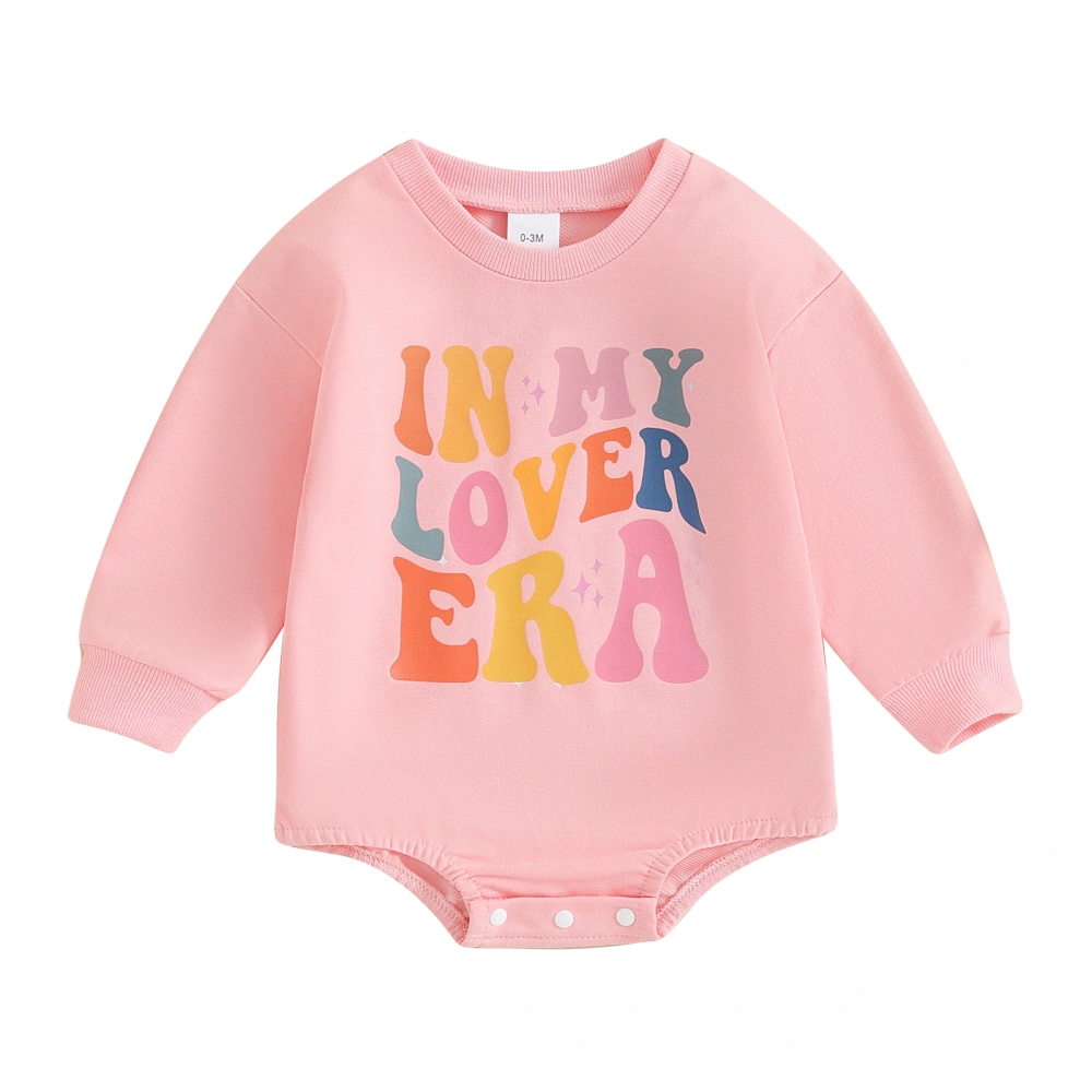 Baby Girls Sweatshirt Romper Letter Print Long Sleeve Jumpsuits 