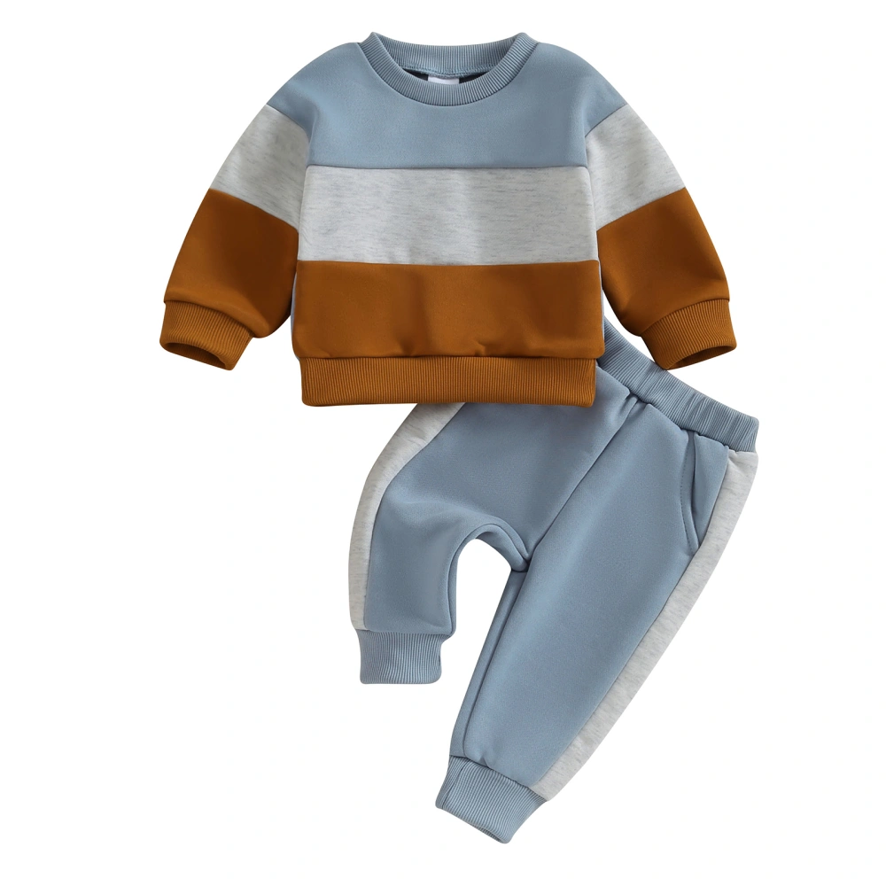 Baby Boy Spring Outfits Long Sleeve Contrast Color Sweatshirt + Pants