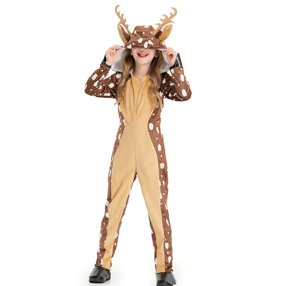 Mommy and Me Matching Jumpsuit Antlers Hooded Christmas Elk Costume