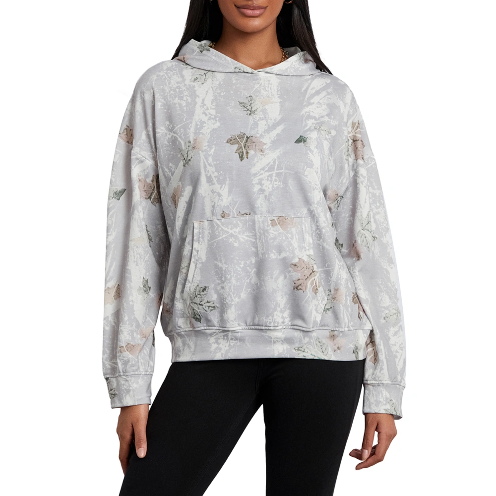 Women’s Oversized Hoodies Long Sleeve Leaf Print Baggy Sweatshirts