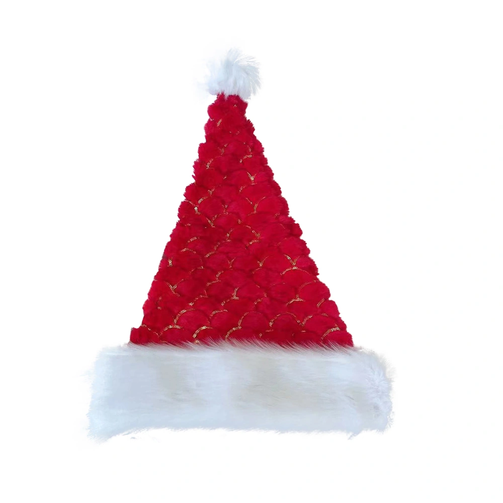 Christmas Hat, Furry Patchwork Party Hat Sequined Christmas Props