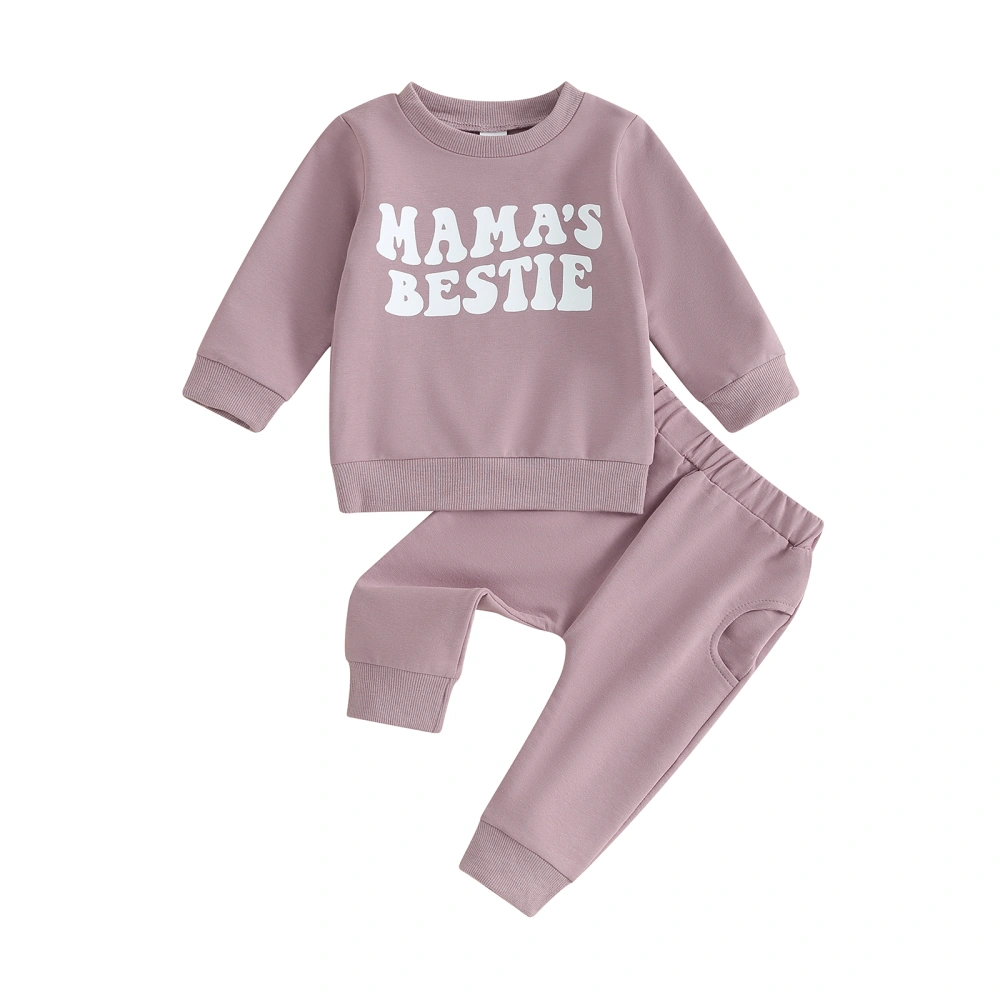 Baby Girl 2Pcs Spring Outfits Long Sleeve Letter Print Pullover+Pants