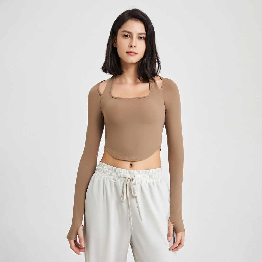 Finger Stall Long Sleeve Workout Clothes With Chest Pad
