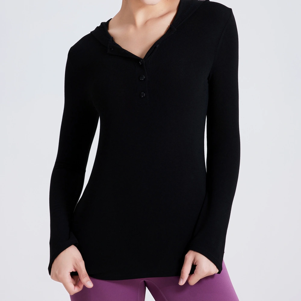 Fall Winter Hooded Running Top T-shirt