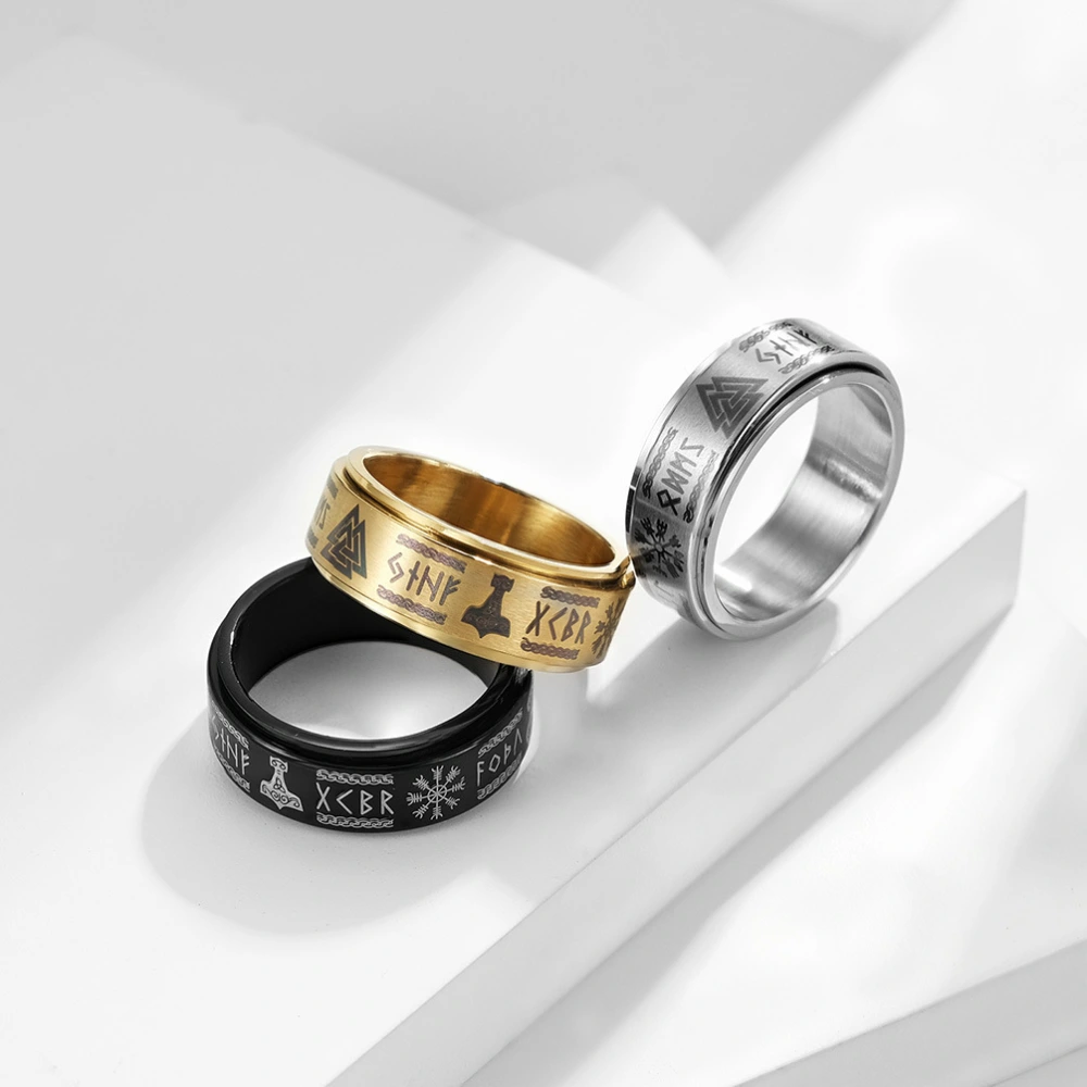 Fashion Rotatable Titanium Steel Ring