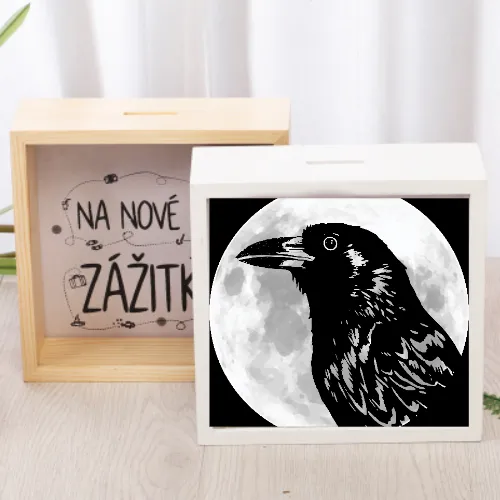 Crow Moon Prosperity Blessing Bank | Magic Witchy Coin Box of Abudance