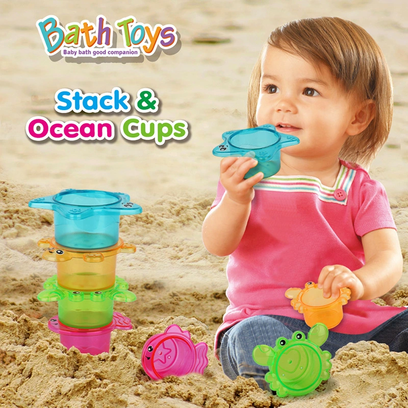 Children's Bath Bathroom Fishing Stacked Cup Toys