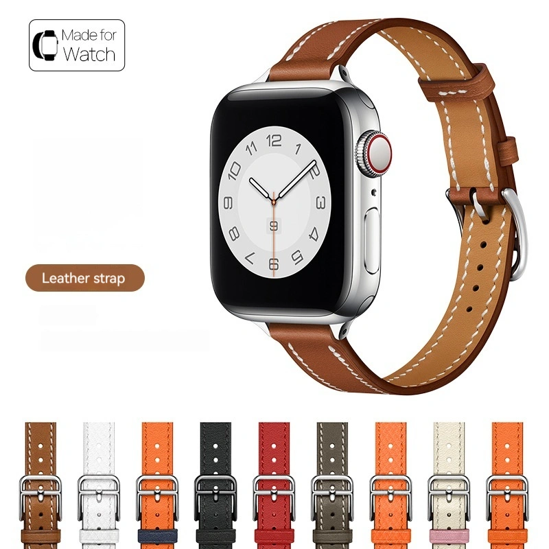 Single Ring Strap Small Waist Slim Fit Cow Leather Watch Strap