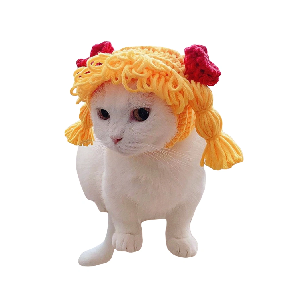 Cat Braids Crochet Hats Costume Party Hats Cute Pet Cosplay Wigs