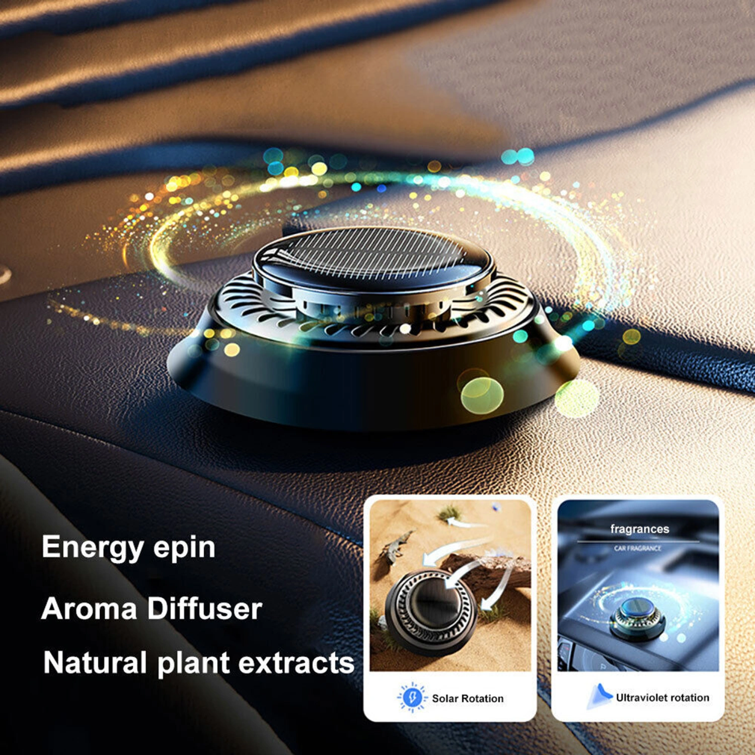 Car Air Freshener, Spacecraft Shape Auto Rotating Car Diffuser 