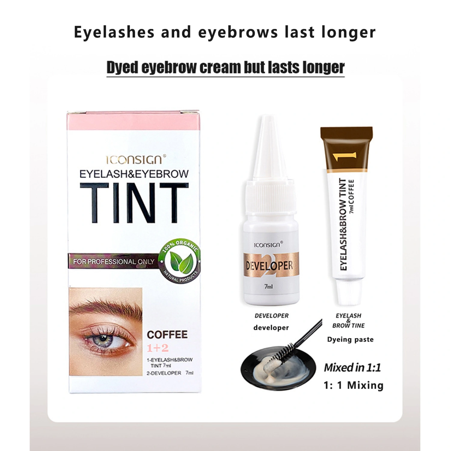 Lash and Eyebrow Tint Kit Semi Permanent Waterproof Eyebrow Dye Set 