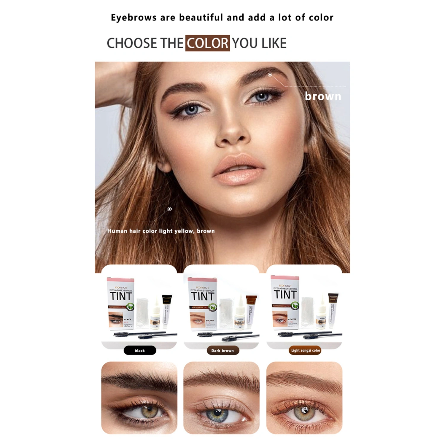 Lash and Eyebrow Tint Kit Semi Permanent Waterproof Eyebrow Dye Set 