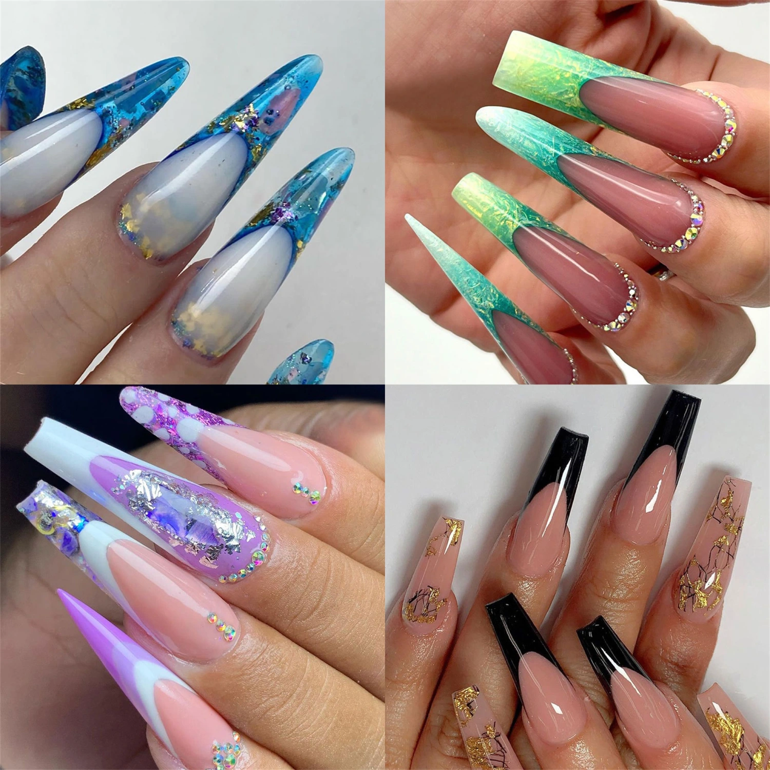 288pcs Poly Gel Nail Forms Nail Extension Forms DIY Nail Art Supplies