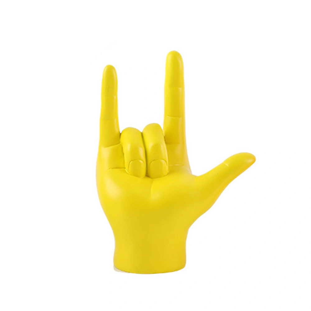 I Love You Finger Gesture Statue, Rock on Hand Sculpture for Room