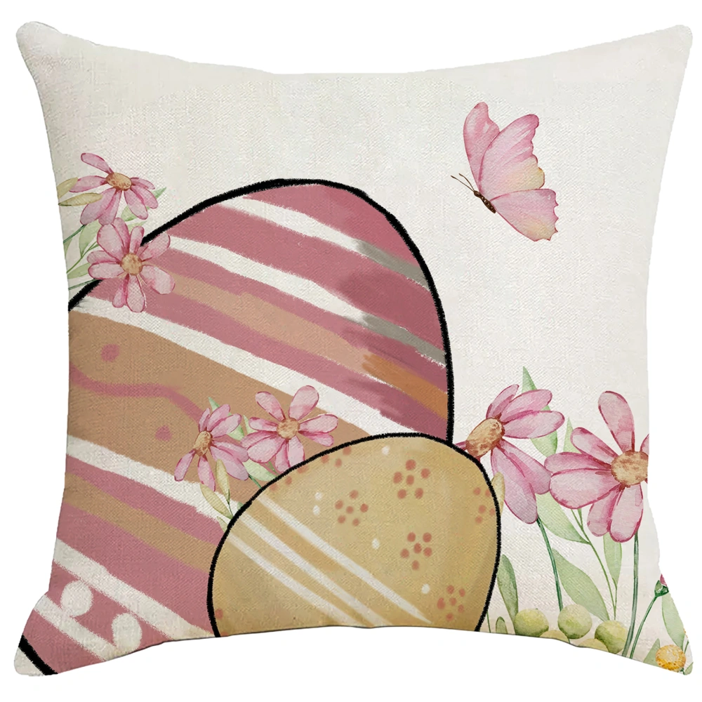 Easter Decorative Throw Pillow Cover Egg Bunny Pillowcase for Sofa