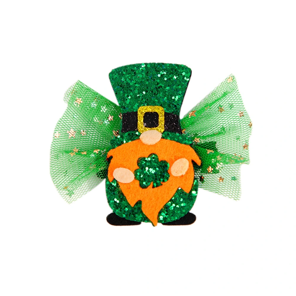 Holiday Hair Clip, Shiny Sequins Shamrock Tulle Bang Clip Styling Tool