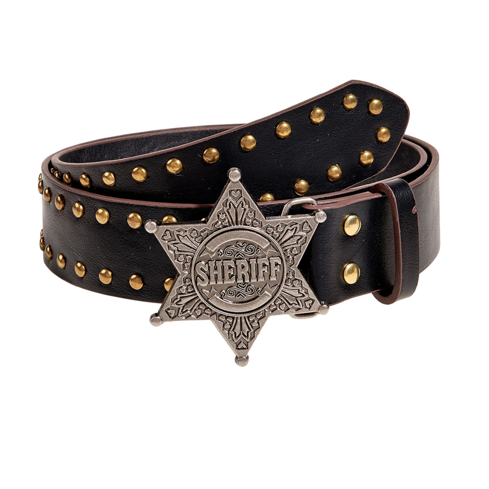 Women's Fashion Rivet Studded Wide Waist PU Leather Punk Rock Belt 