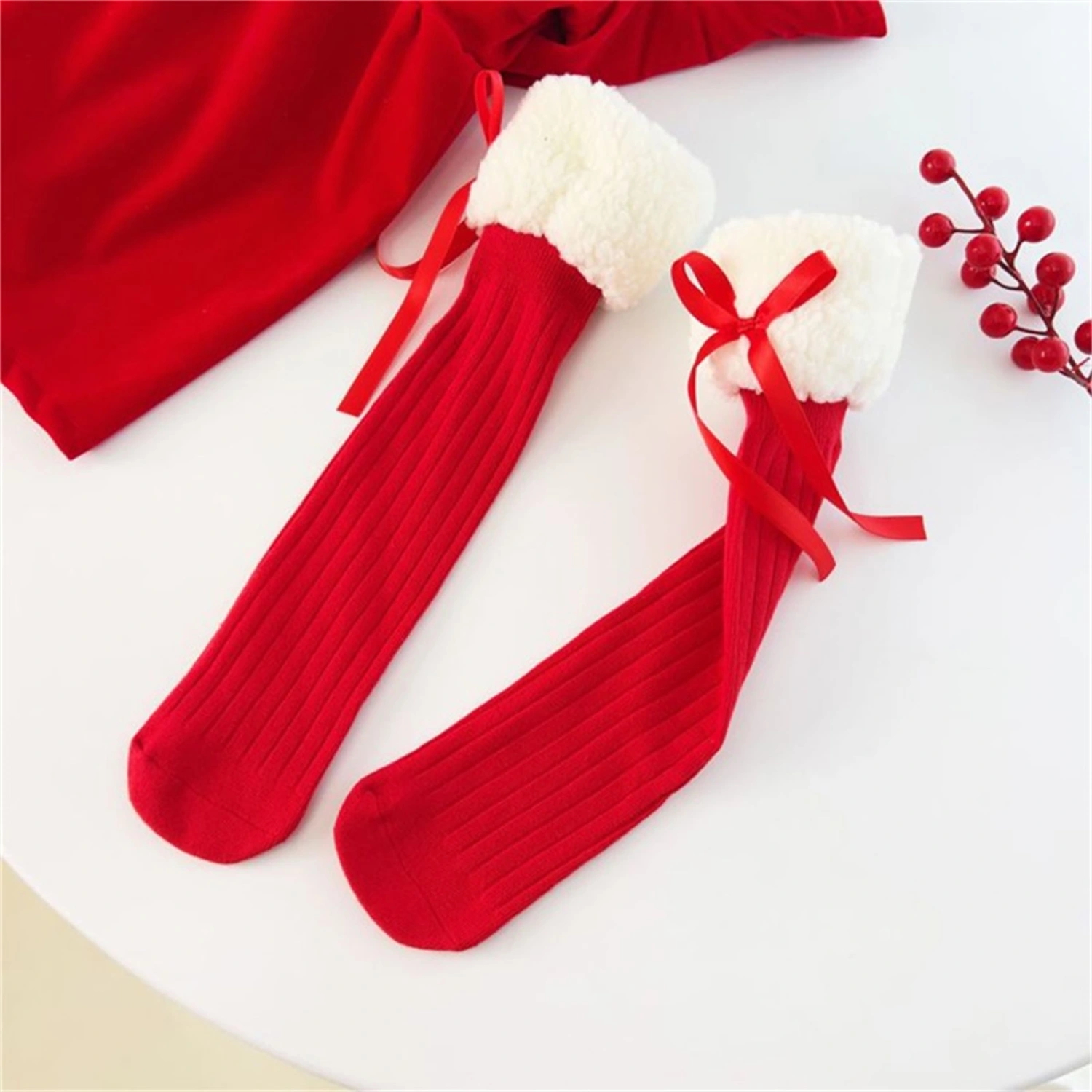Baby Girls Knee High Socks Winter Warm Elastic Socks Newborn Stockings