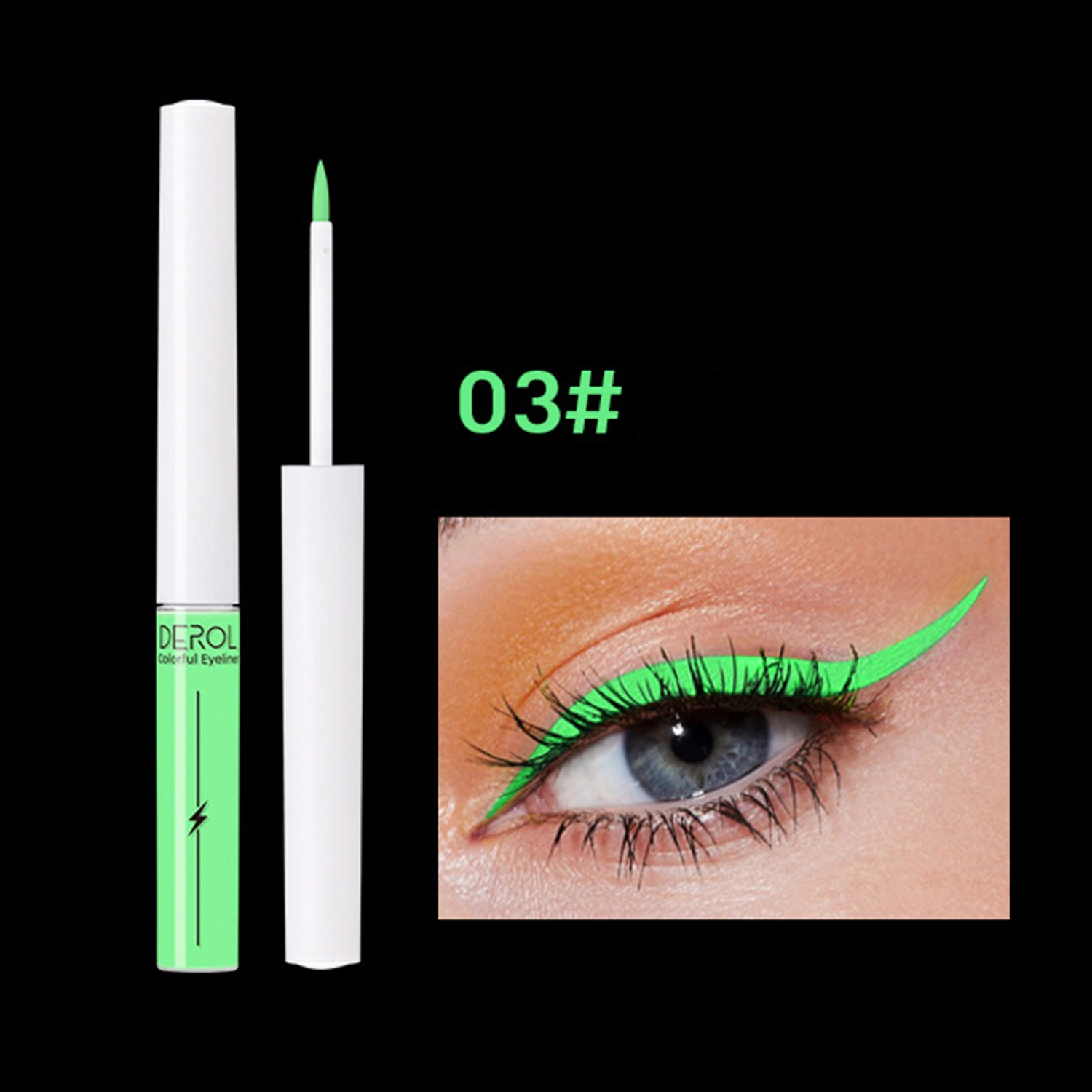 Neon Eyeliner Pen Quick Drying Luminous UV Liquid Eyeliner for Women 