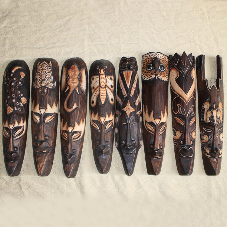 Facial Mask Wood Carving European Style Wall Decorative Wall Ornaments