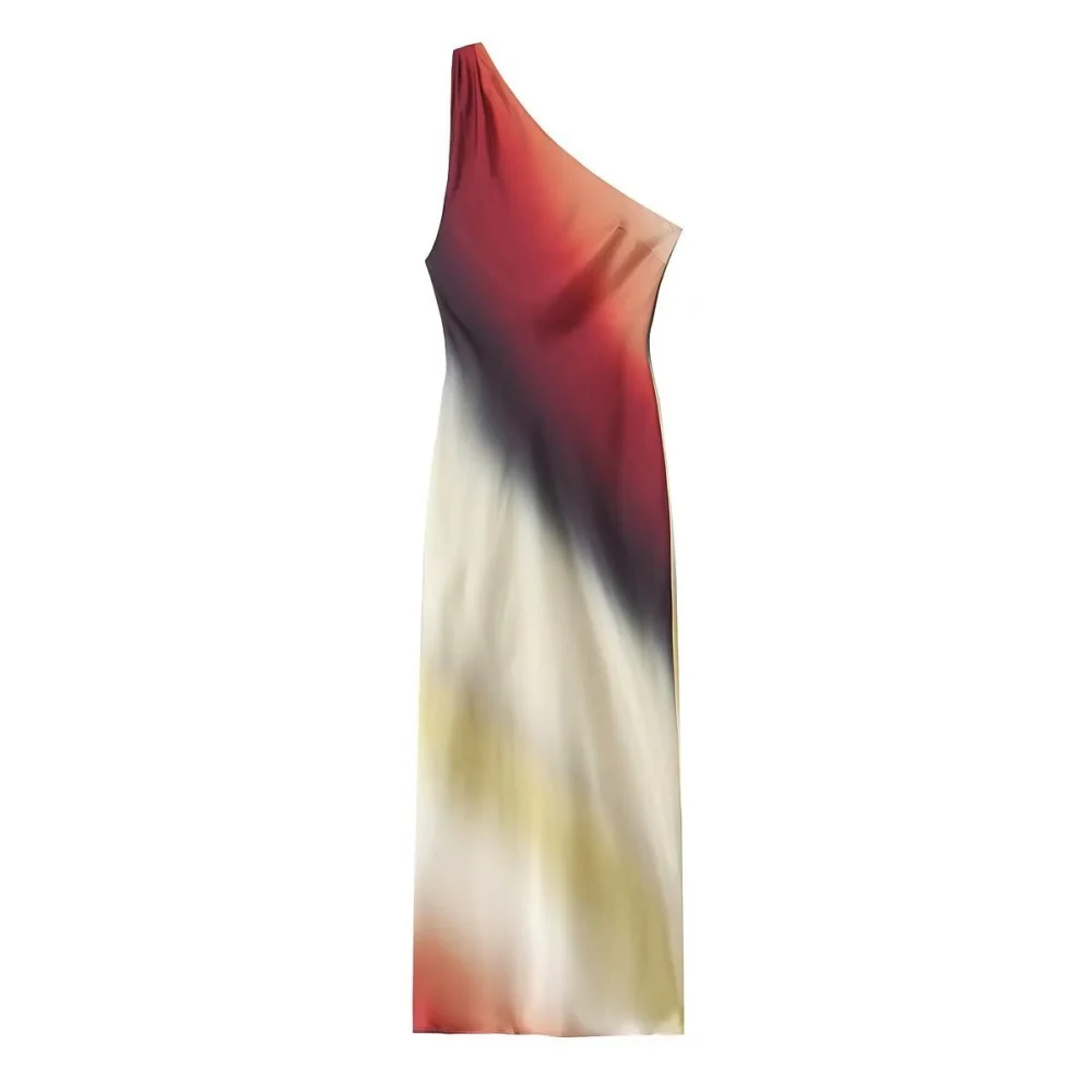 Sleeveless Printed Color-matching Dress Women's