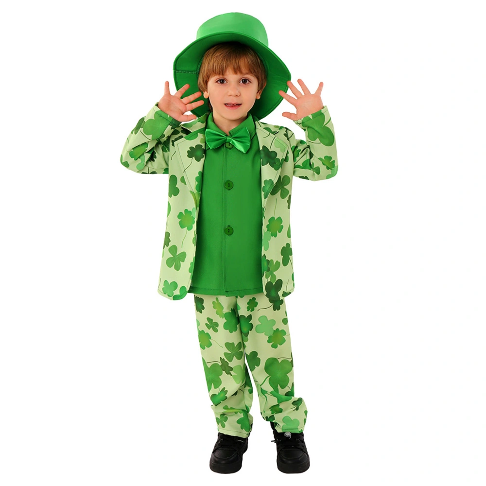 Boy Leprechaun Costume Long Sleeve Jacket with Pants Bowtie Hat