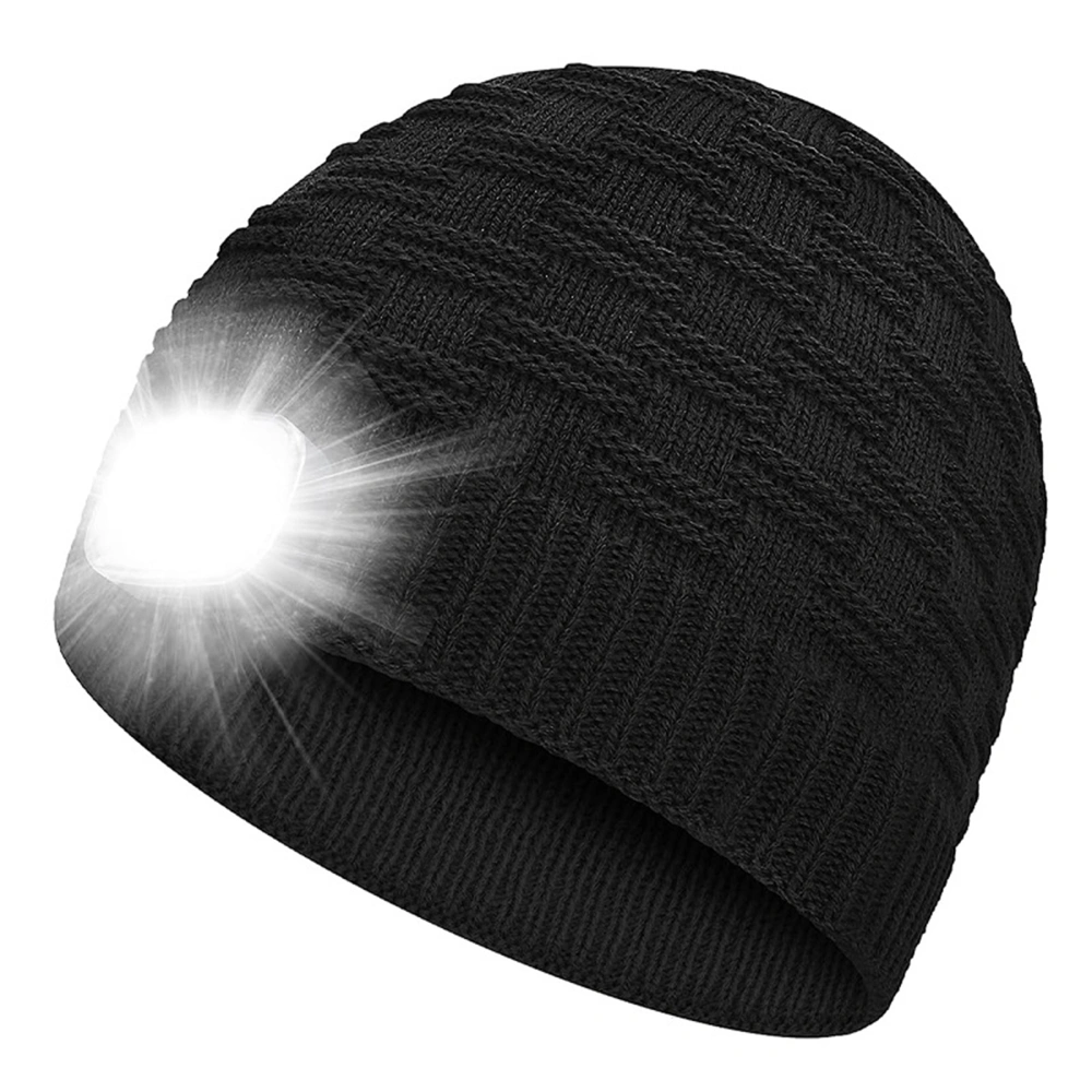 LED Beanie Hats for Men Women USB Rechargeable Knit Earflap Hats