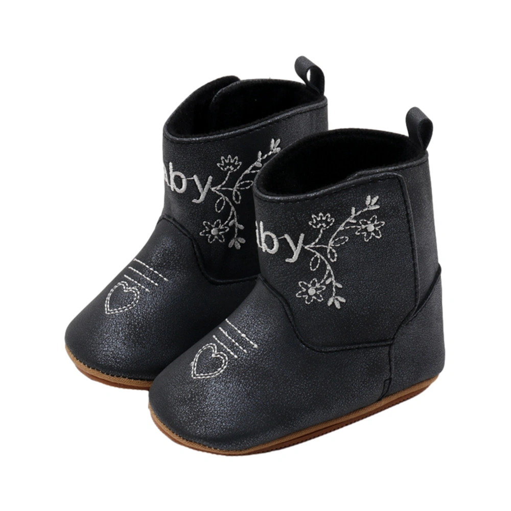 Infant Winter Snow Boots Baby Girl Flower Letter Embroidery Boots