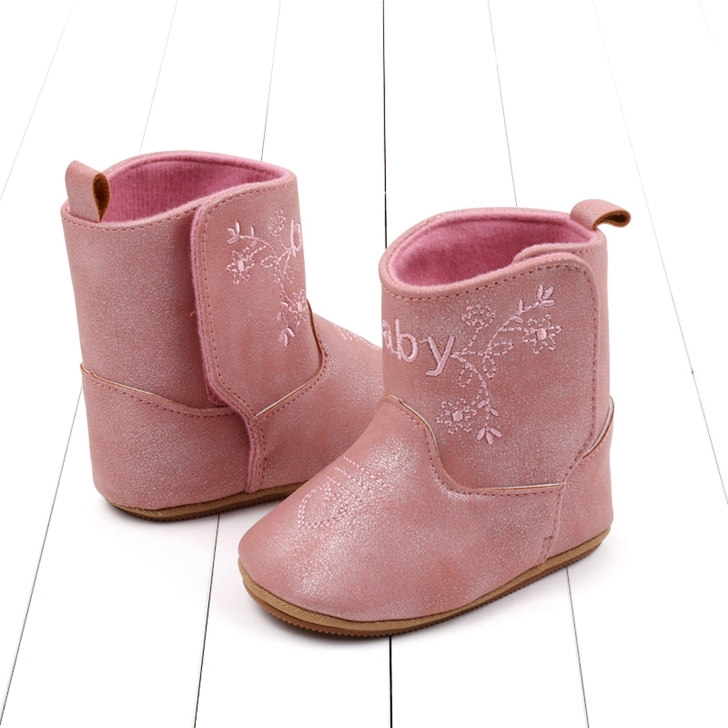 Infant Winter Snow Boots Baby Girl Flower Letter Embroidery Boots