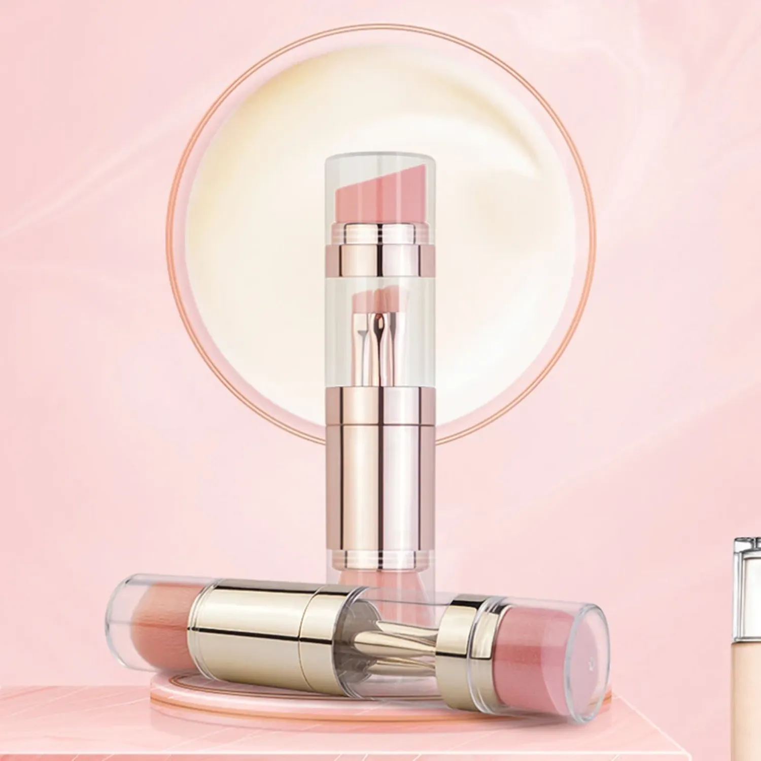 5 In 1 Makeup Brush Set Travel Foundation Blush Eye Brow Lip Brush Kit