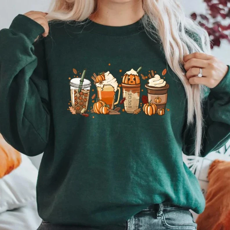 Autumn And Winter European And American Pumpkin Spice Pullover Long Sleeve Sweater
