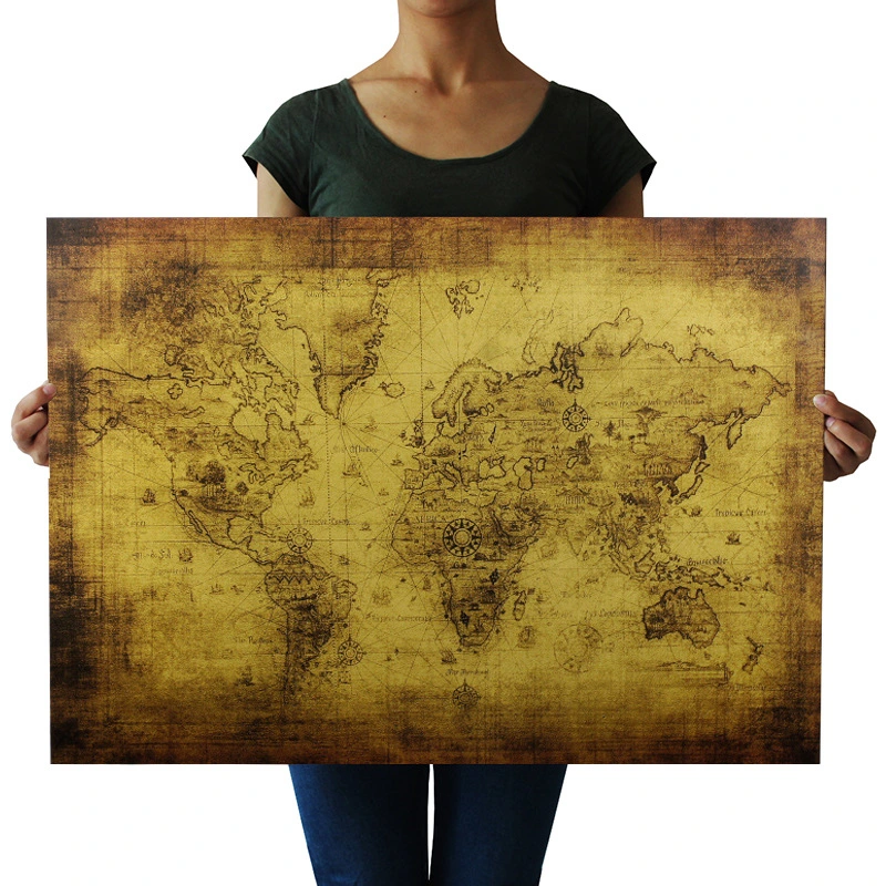 World Treasure Map Retro Retro Kraft Paper Poster Decorative Painting