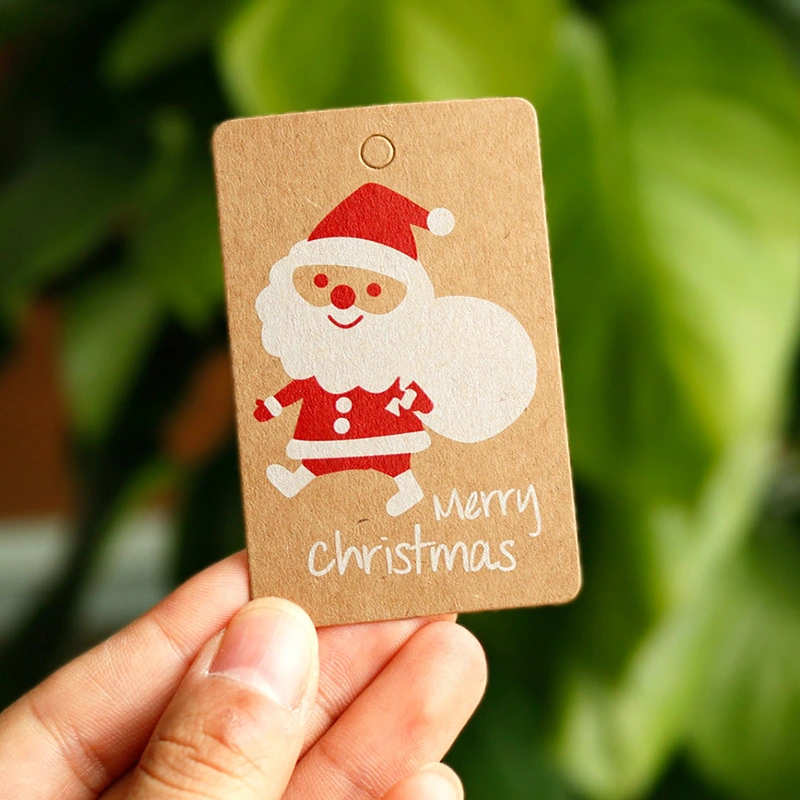 Kraft Paper Christmas Hang Tag Set Party Card