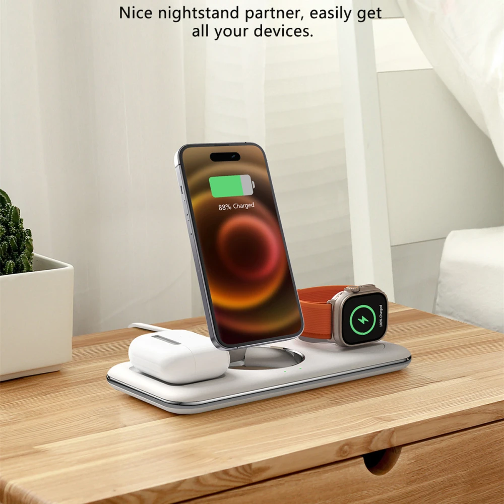 Folding Magnetic Wireless Charger Charger Desktop Bracket