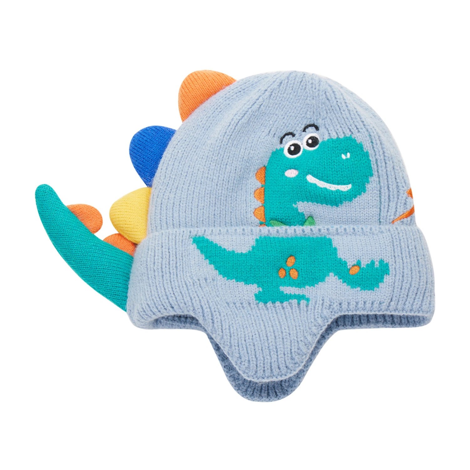 Baby Boys Winter Hat Cute Dinosaur Beanie Soft Warm Cap with Ear Flaps