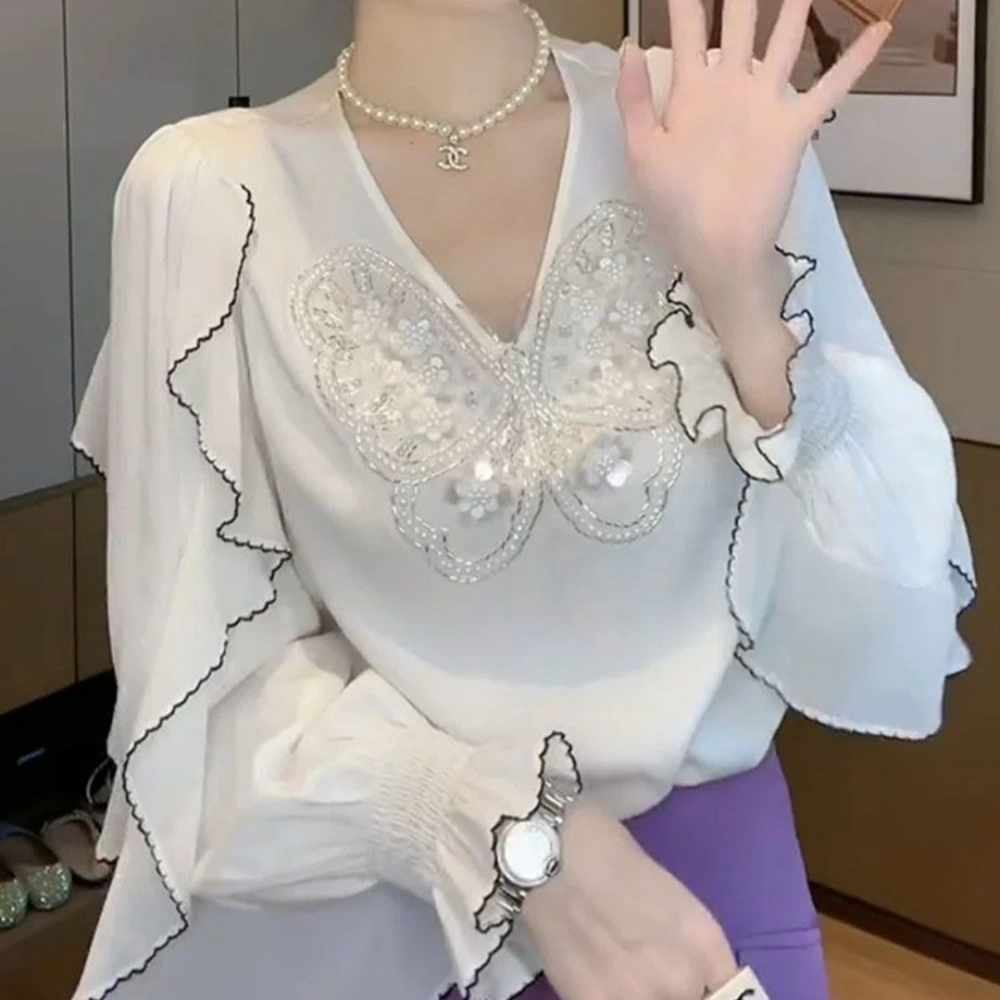 Spring New Light Luxury Super Fairy Slimming Youthful-looking Casual Shirt Fashion