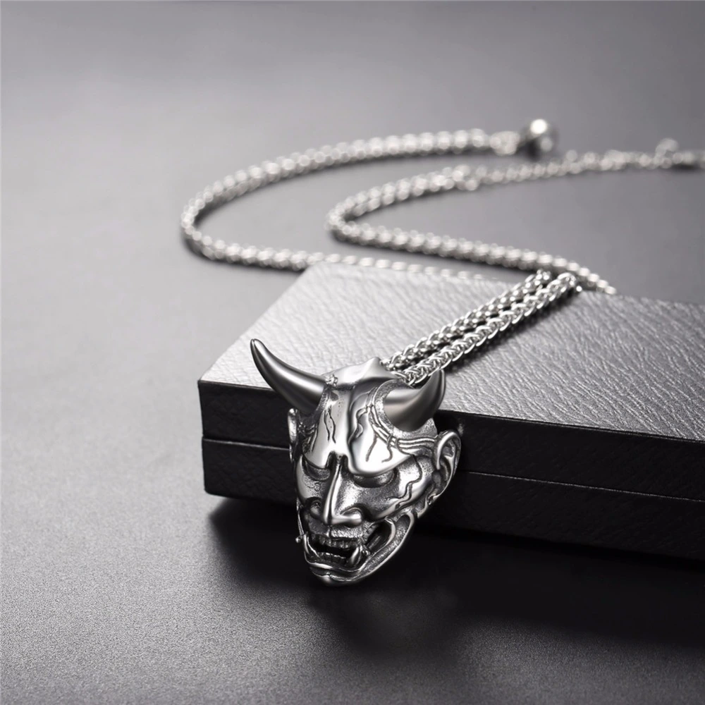 European And American Hip Hop Punk Fangs Devil Head Necklace