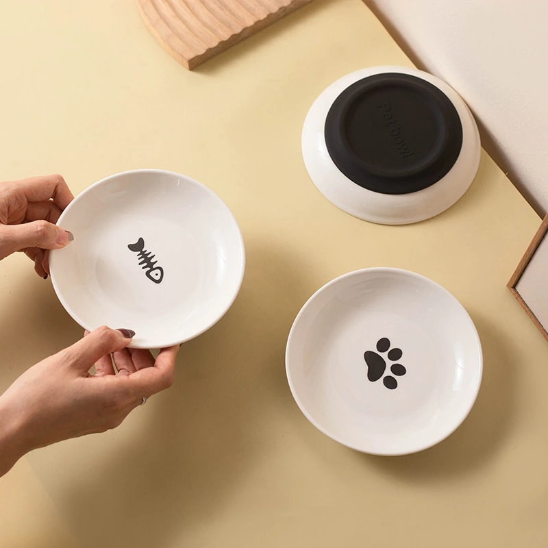 Silicone Non-slip Ceramic Cat Plate Pet