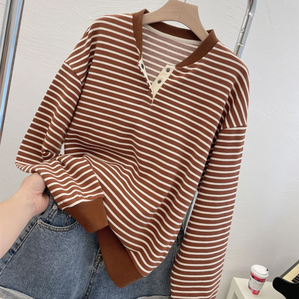 Crew Neck Casual Striped Lazy Pullover Sweater