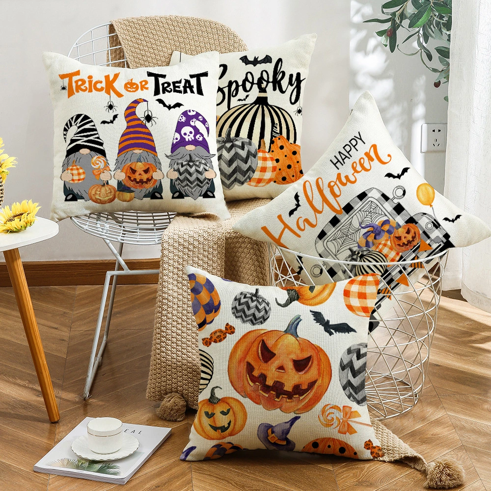 Home Wansheng Party Decoration Cartoon Car Pumpkin Printing Sofa Pillow Cases