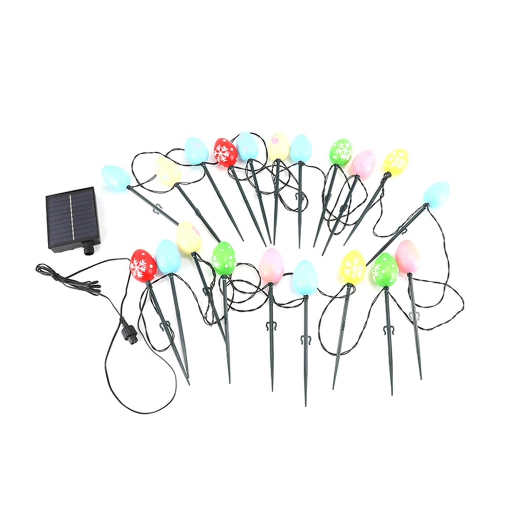 Solar Easter Egg Lights String with Stake, LED Easter Eggs for Garden