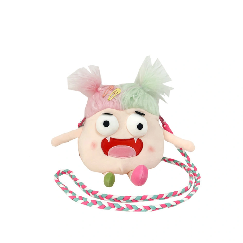 Cartoon Doll Crossbody Bags for Women Cute Long Hair Plush Bag