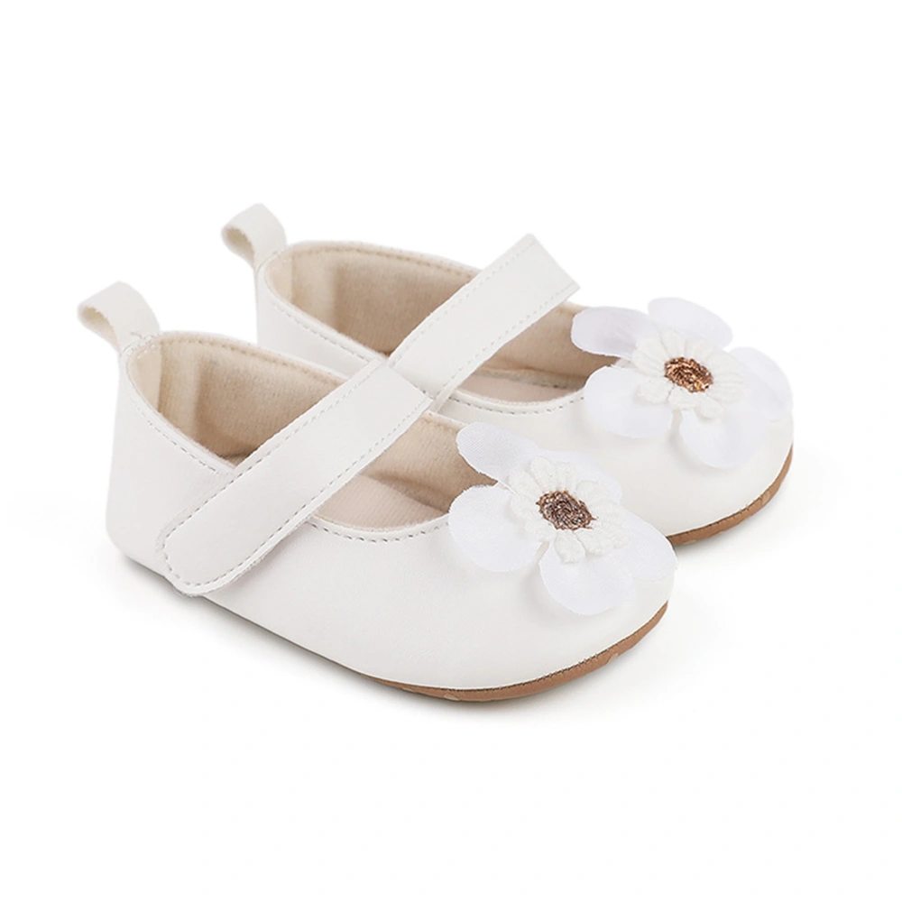 Baby Girl Premium Leather Flats 3D Flower First Walker Crib Shoes